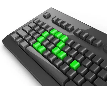 Green keyboard question Stock Illustration