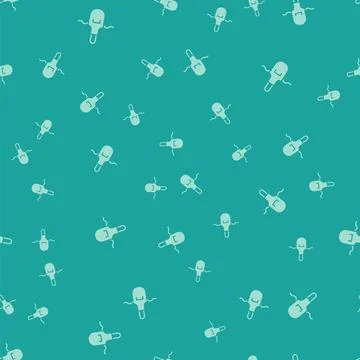 Green Kitchen apron icon isolated seamless pattern on green background. Chef Stock Illustration