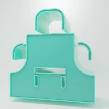 Green Kitchen apron icon isolated on grey background. Chef uniform for cook.. Stock Illustration