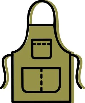 Green kitchen apron with pockets illustration Stock Illustration