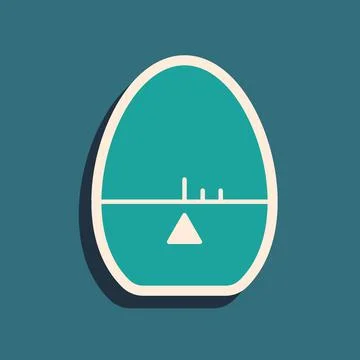 Green Kitchen timer icon isolated on green background. Egg timer. Cooking Illustrazione stock