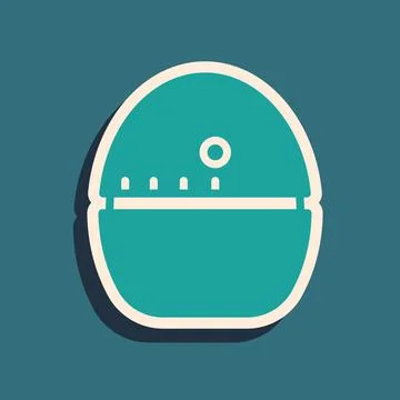 Green Kitchen timer icon isolated on green background. Egg timer. Cooking Stock Illustration