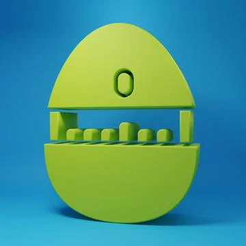 Green Kitchen timer icon isolated on blue background. Cooking utensil. Mini.. Stock Illustration