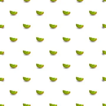 Green kiwi fruit slices repeating pattern Illustrazione stock