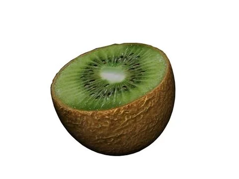 Green kiwi fruit split in half Stock Illustration
