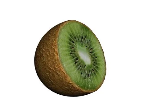 Green kiwi fruit split in half Stock Illustration