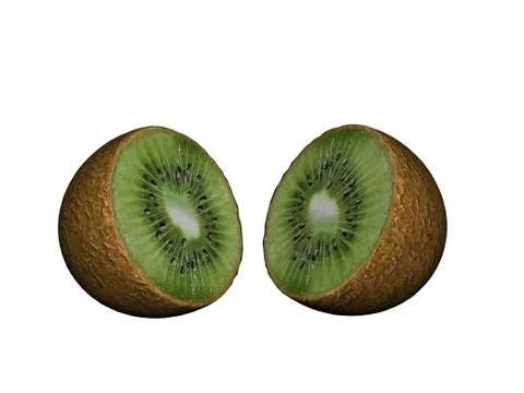 Green kiwi fruit split in half Stock Illustration