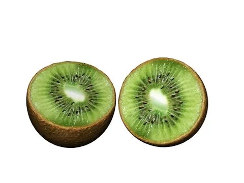 Green kiwi fruit split in half Stock Illustration
