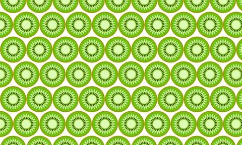 Green kiwi seamless pattern Stock Illustration