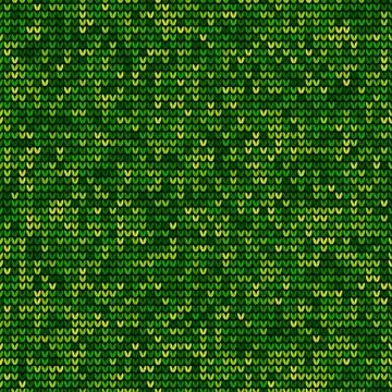 Green knitting seamles pattern vector background Stock Illustration
