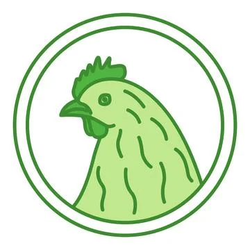 Green Label Chicken. Vector Icon. Meat Products Of Chicken. Cat's Food Prop.. Ilustración de archivo