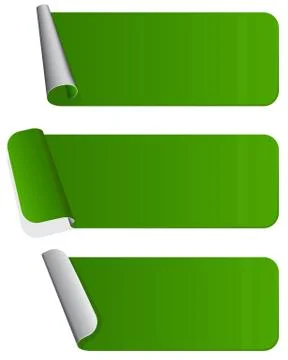 Green label with a curved side Stock Illustration