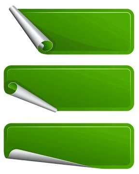 Green label with a curved side Stock Illustration