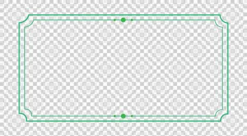 Green label frame isolated on transparent background Stock Illustration