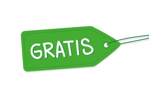 Green label with gratis text Stock Illustration