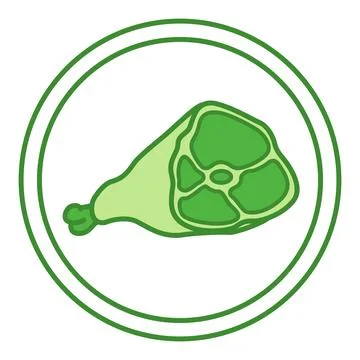 Green Label High Quality Proteins. Vector Icon. Chicken Leg, Meat. Cat's Fo.. Stock Illustration