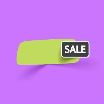 Green label tag on violet Stock Illustration