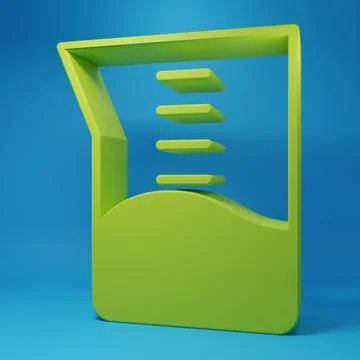 Green Laboratory glassware or beaker icon isolated on blue background. Mini.. Stock Illustration