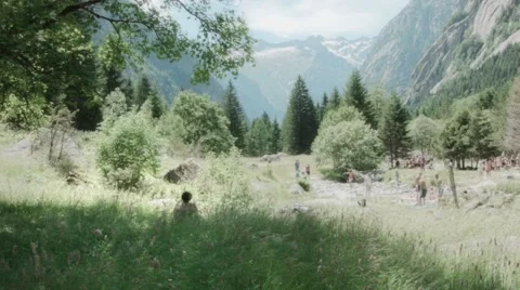 Green lake in forest Stock Footage 52926642