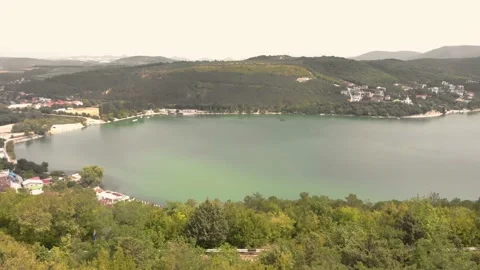Green lake in the mountains 4K Stock Footage 206477151