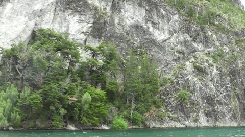 Green Lake in Patagonia Stock Footage