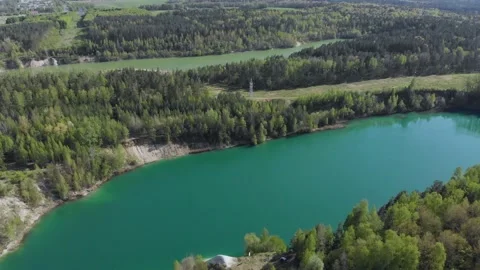 Green lake from the sky. Stock Footage 131367855