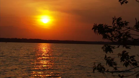 Green Lake Sunset Dockside Push Stock-Footage 38547643