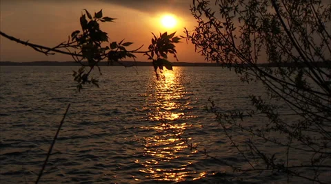 Green Lake Sunset Polarize Filter Stock-Footage 38422784