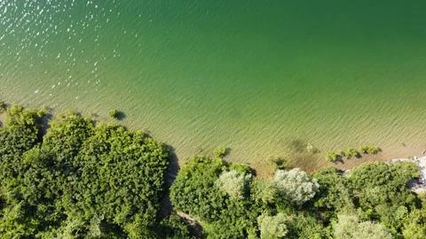 Green lake's river Stock Photos