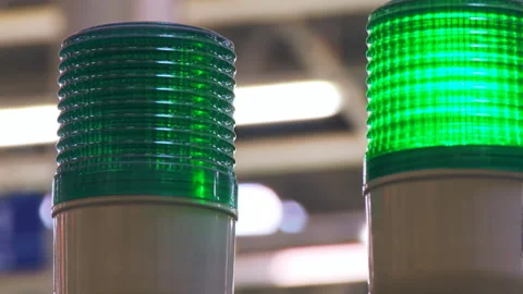 -The green lamp blinks and warns of the completion of the process Stock Footage 92197379