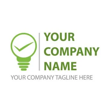 GREEN lamp logo with solution illustration for  your company Stock Illustration