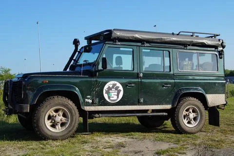 Green Land Rover Defender Stock Photos