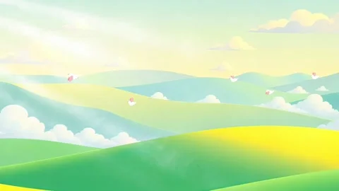 Green land scene , landscape theme Video stock 303813243