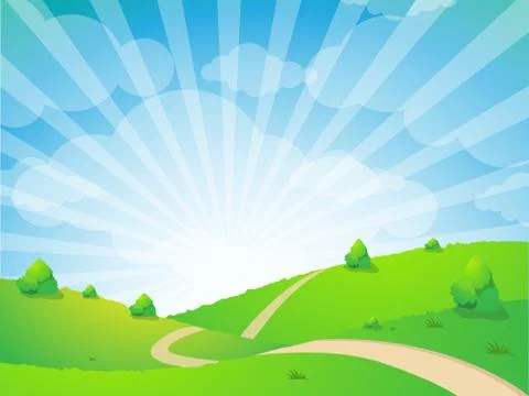Green Landscape background Stock Illustration