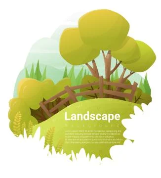 Green landscape background Stock Illustration