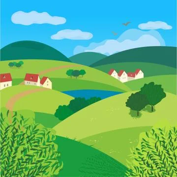 Green landscape concept Stock Illustration