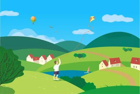 Green landscape concept Stock Illustration
