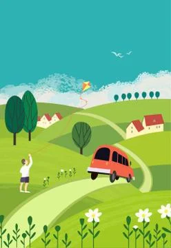 Green landscape concept Stock Illustration