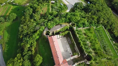 Green landscape of eastern European countries such as Slovenia and Albania Stock Footage 249409036
