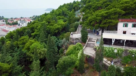 Green landscape of eastern European countries such as Slovenia and Albania Stock Footage 249411200