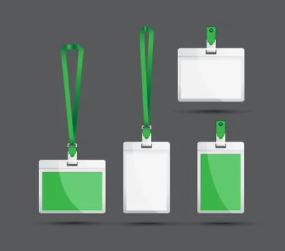 Green lanyard set Stock Illustration