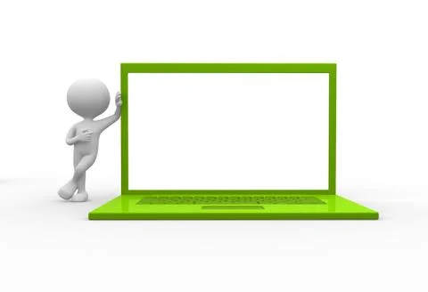 Green laptop Stock Illustration