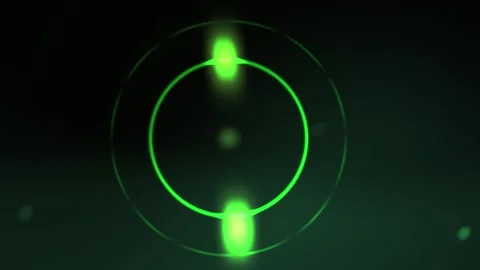 Green laser beam in a dark room with a circle. Stock Footage 336701825