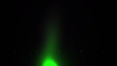 Green laser beam in dark space. Stock Footage 340032306