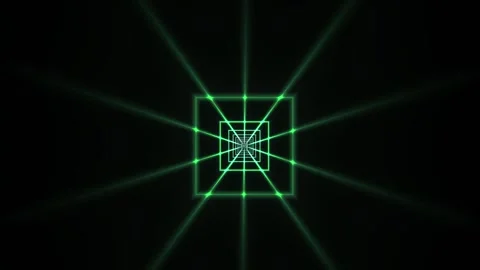 Green laser beam geometric pattern. Stock Footage 334531579