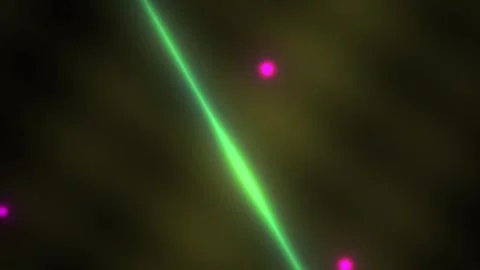 Green laser beam with purple dots. Stock Footage 340032359