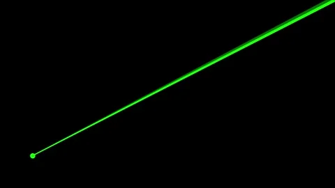 Green laser beam spreading from a point Stock Footage 305392703