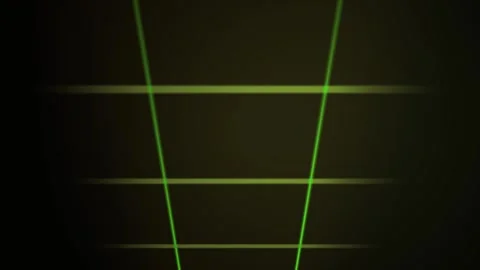 Green laser beams in dark space. Stock Footage 340032372