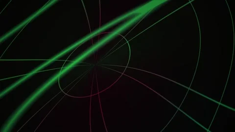 Green laser beams intersecting on black background with geometric shapes. Stock Footage 336701907