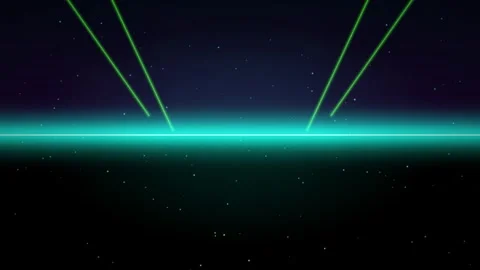 Green laser beams projecting down seamless loop motion background Stock Footage 345182892